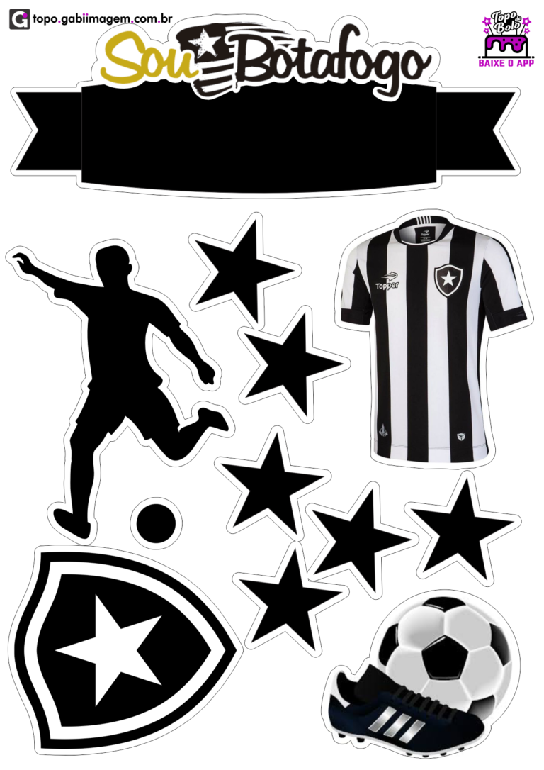 topo de bolo botafogo
