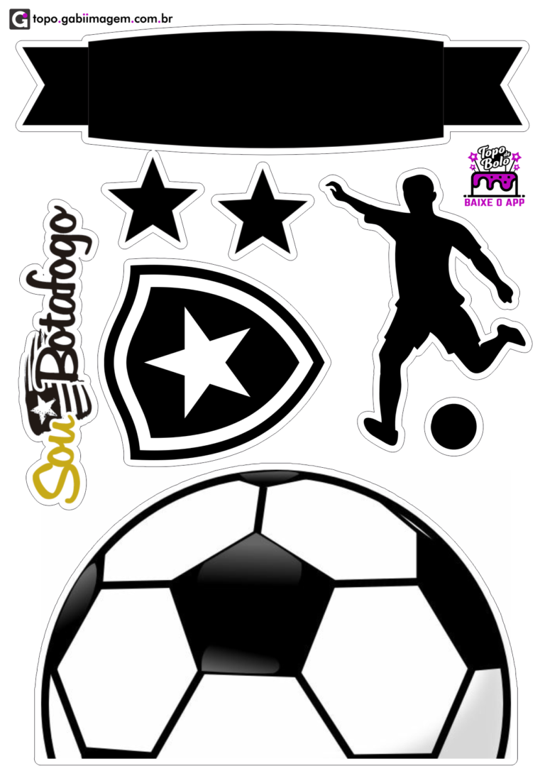 Topo de bolo Botafogo para imprimir