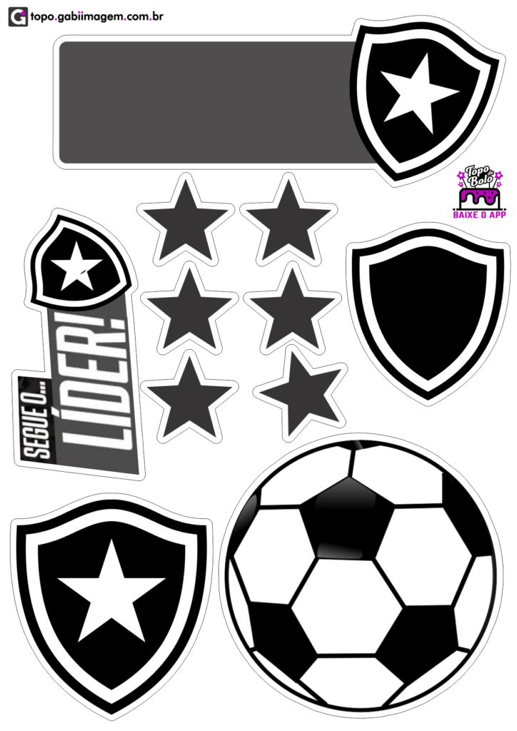 Topo de Bolo Botafogo para impressão