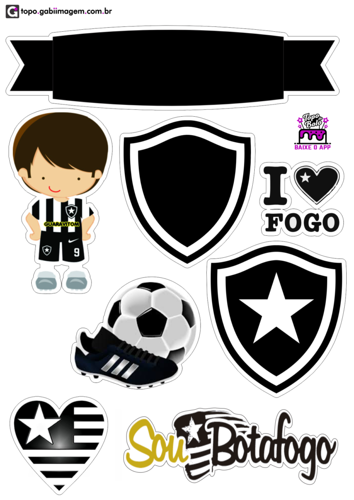 Topo de Bolo Botafogo para imprimir