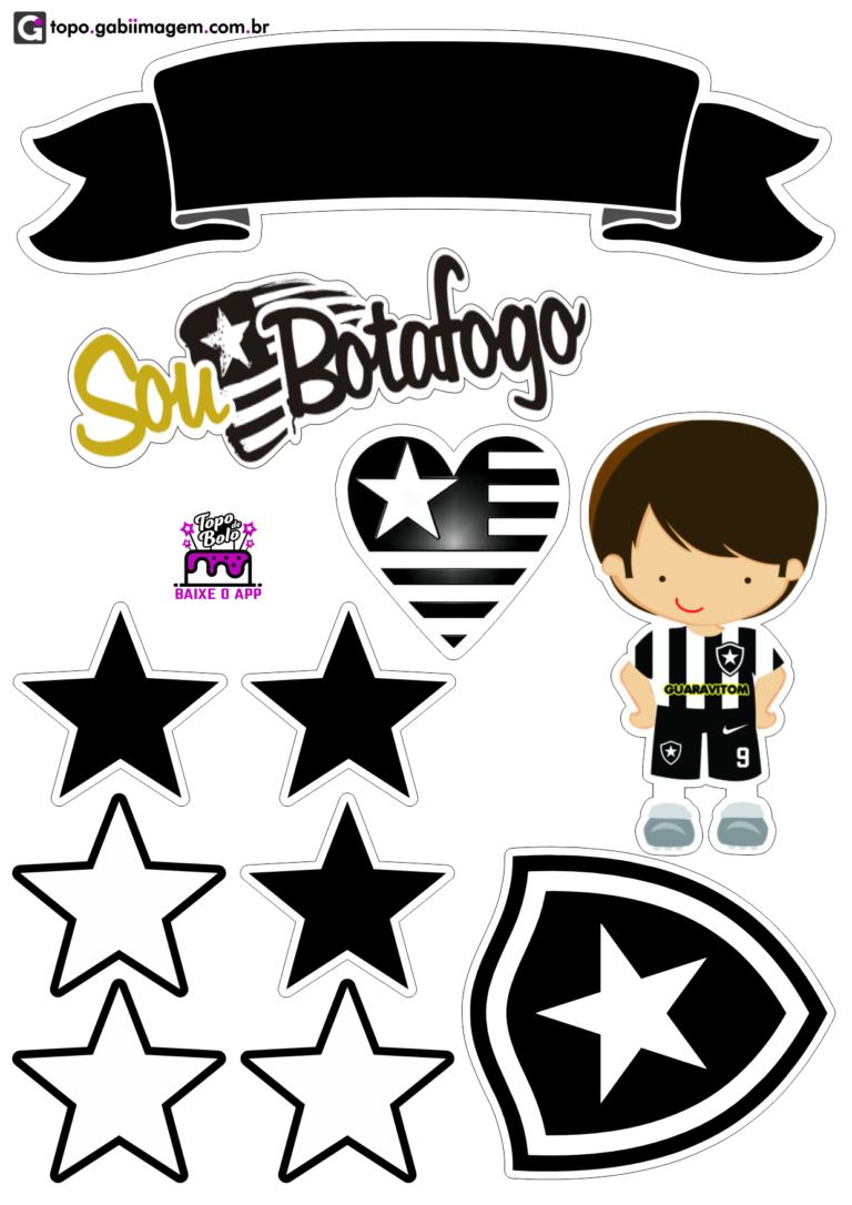 Topo de Bolo Botafogo para imprimir