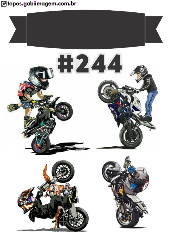 topo de bolo moto png