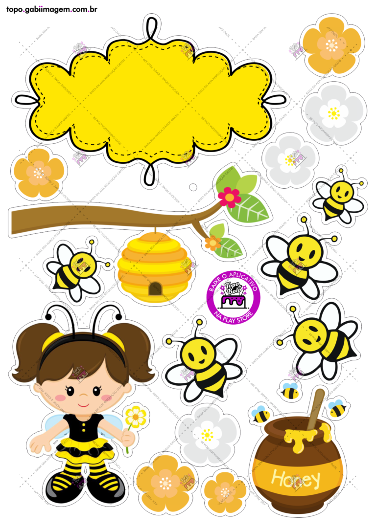 Topo de bolo Abelha