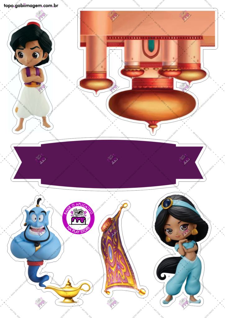 topo de bolo Aladdin