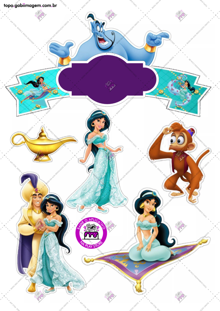 topo de bolo Aladdin