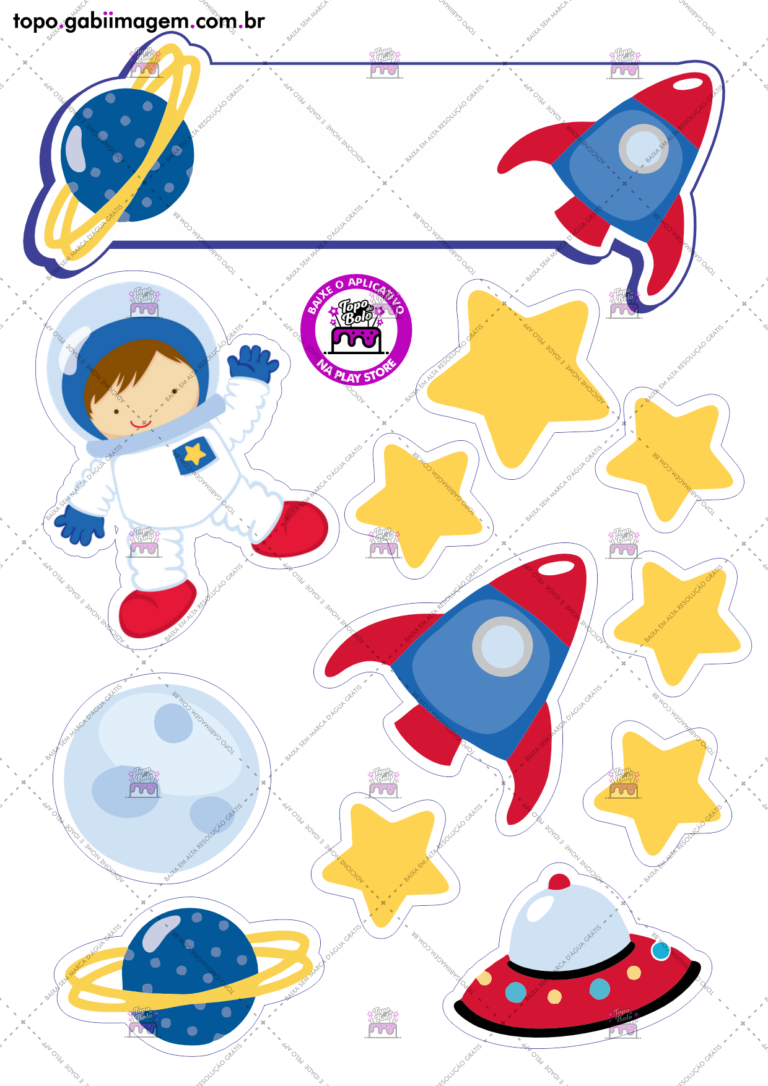 topo de Bolo Astronauta