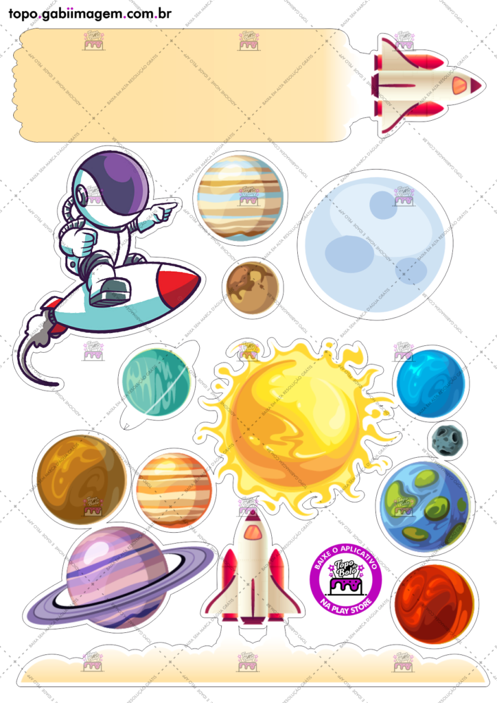 Topo de bolo Astronauta