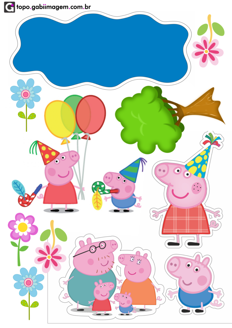 Topo de Bolo pepa pig para imprimir