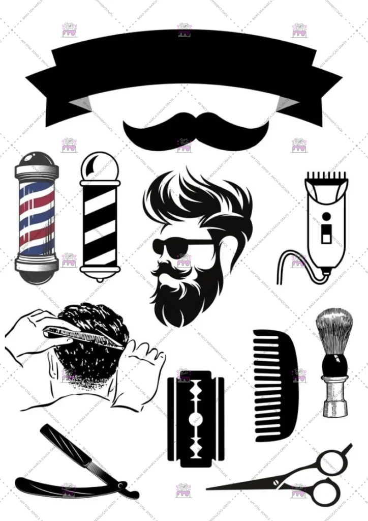 topo de bolo barbeiro para imprimir