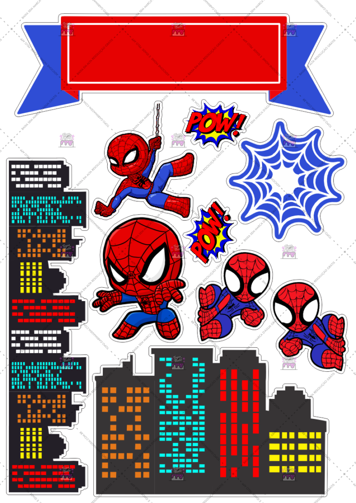 topo de bolo homen aranha para impressão