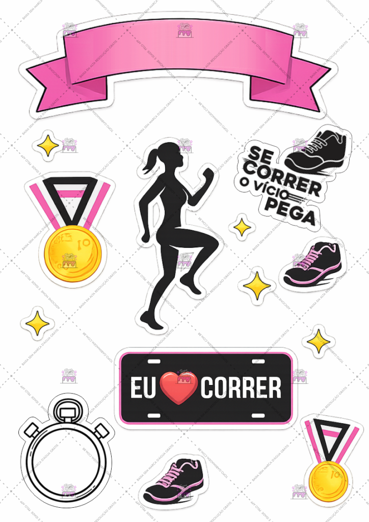 topo de bolo corrida mulher
